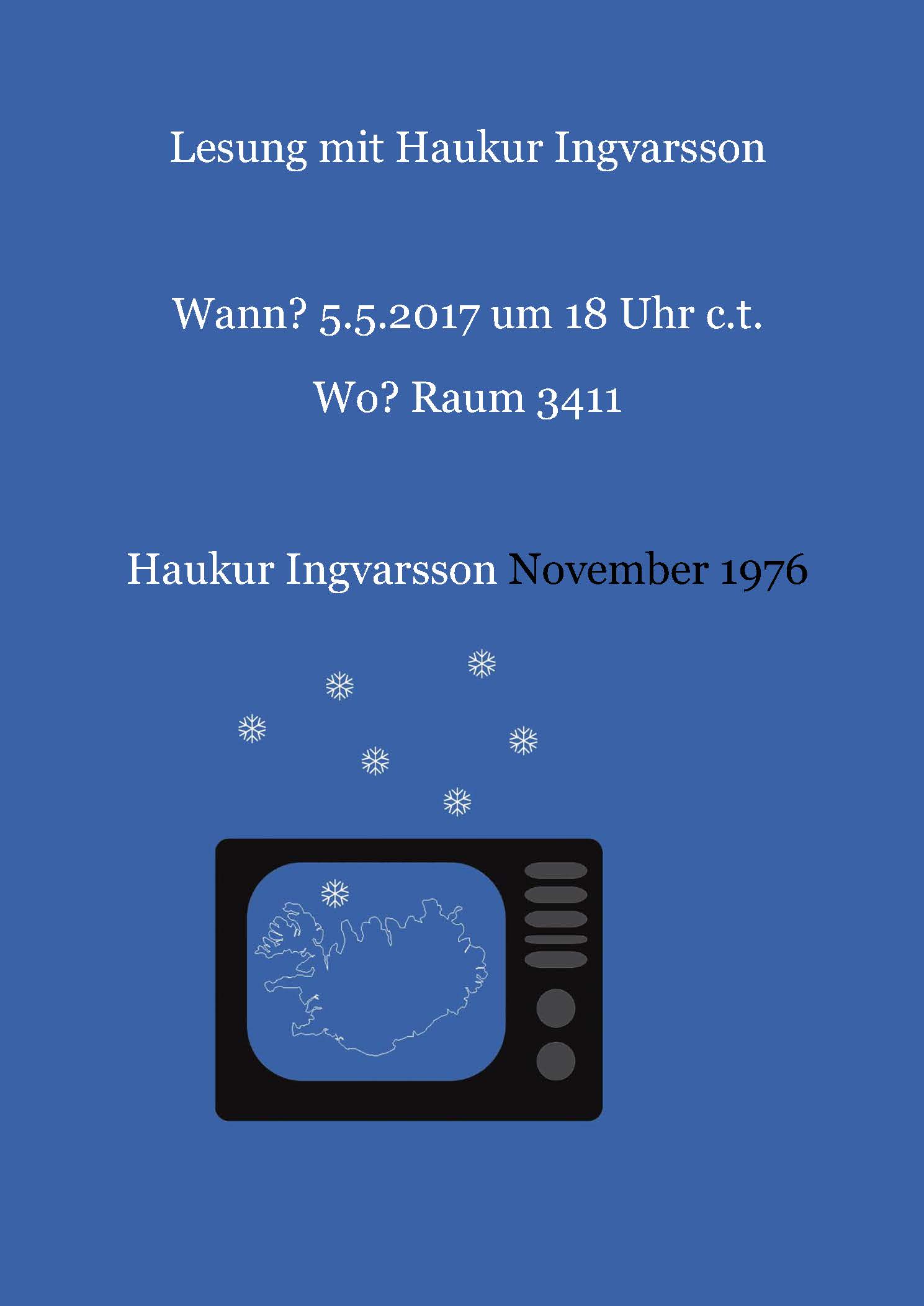 Ein Abend ohne Fernseher - eine Lesung mit dem isländischen Autor Haukur Ingvarsson